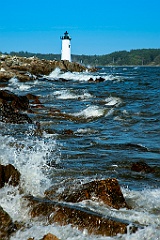 Portsmouth Harbor Lighthouse in Raging Surf